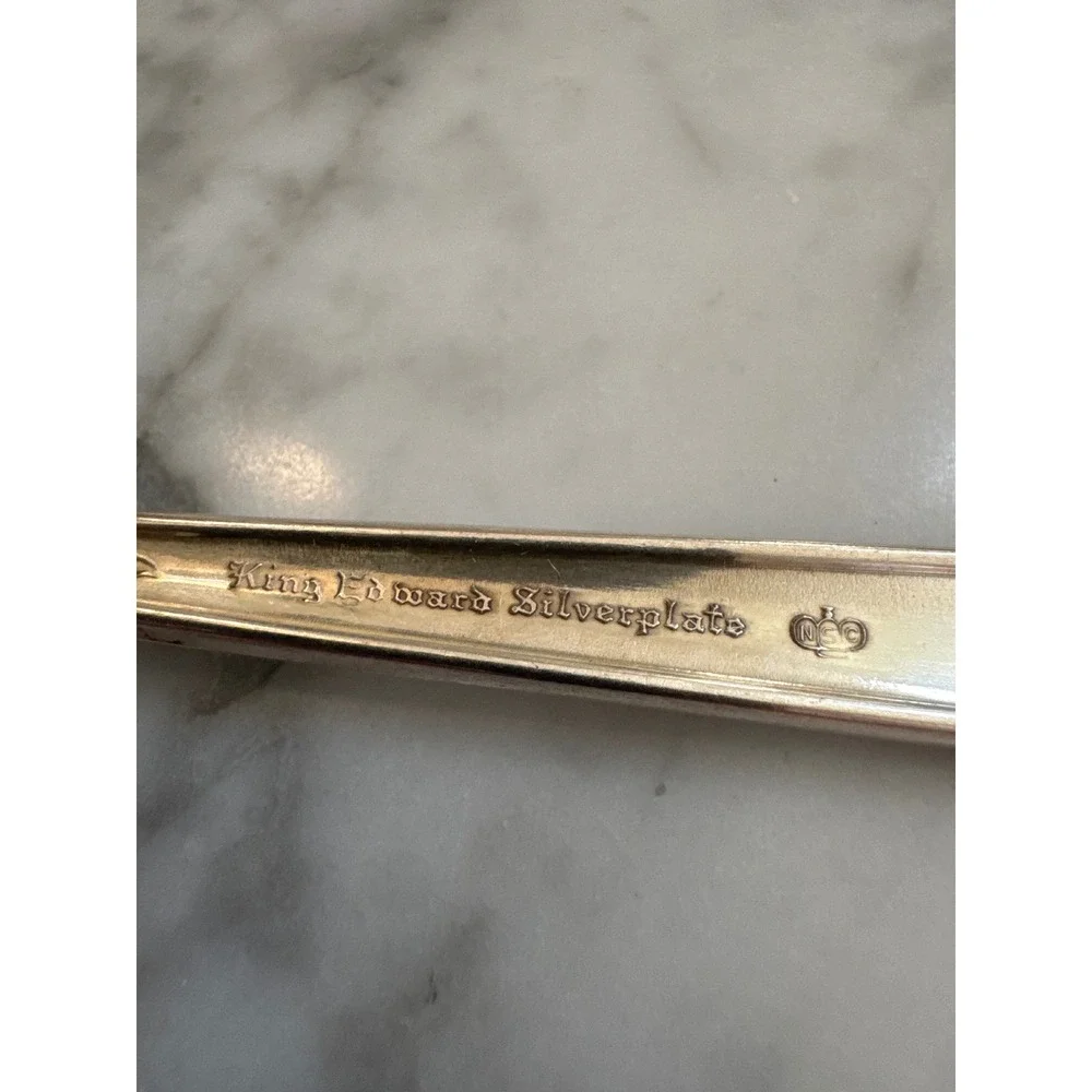 National Silver Co Moss Rose King Edward Silverplate Teaspoons 1949 Set of 7